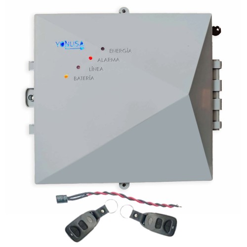 Electrificador para   700mts (1.2 Joules) de 12,000V y Botón Inalámbrico YONUSA (EY12000127PCRD)